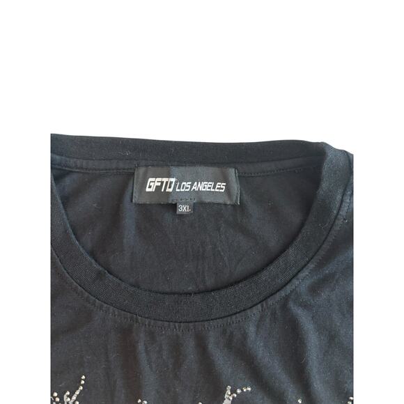 MEN'S GFTD LOS ANGELES NWOT GT-JERICK T-SHIRT 3XL BLACK RHINESTONE GFTD SOULS - Picture 3 of 6